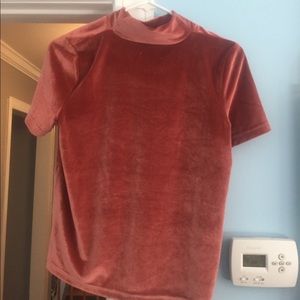 New Madewell mockneck velvet tee